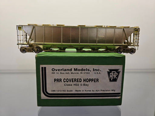 Overland 1313 HO Scale PRR H32 5 Bay Covered Hopper - Un-painted Brass
