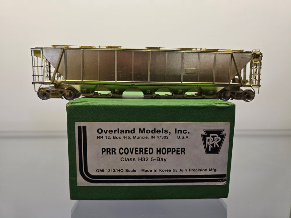 Overland 1313 HO Scale PRR H32 5 Bay Covered Hopper - Un-painted Brass