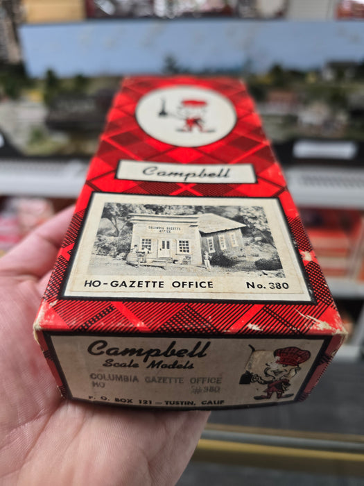 Campbell 380 HO Scale Columbia Gazette Office Kit - NOS