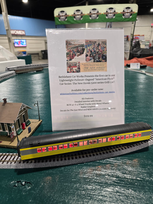 Bethlehem Car Works 5200 HO Scale New Haven "American Flyer" Grill Car Kit
