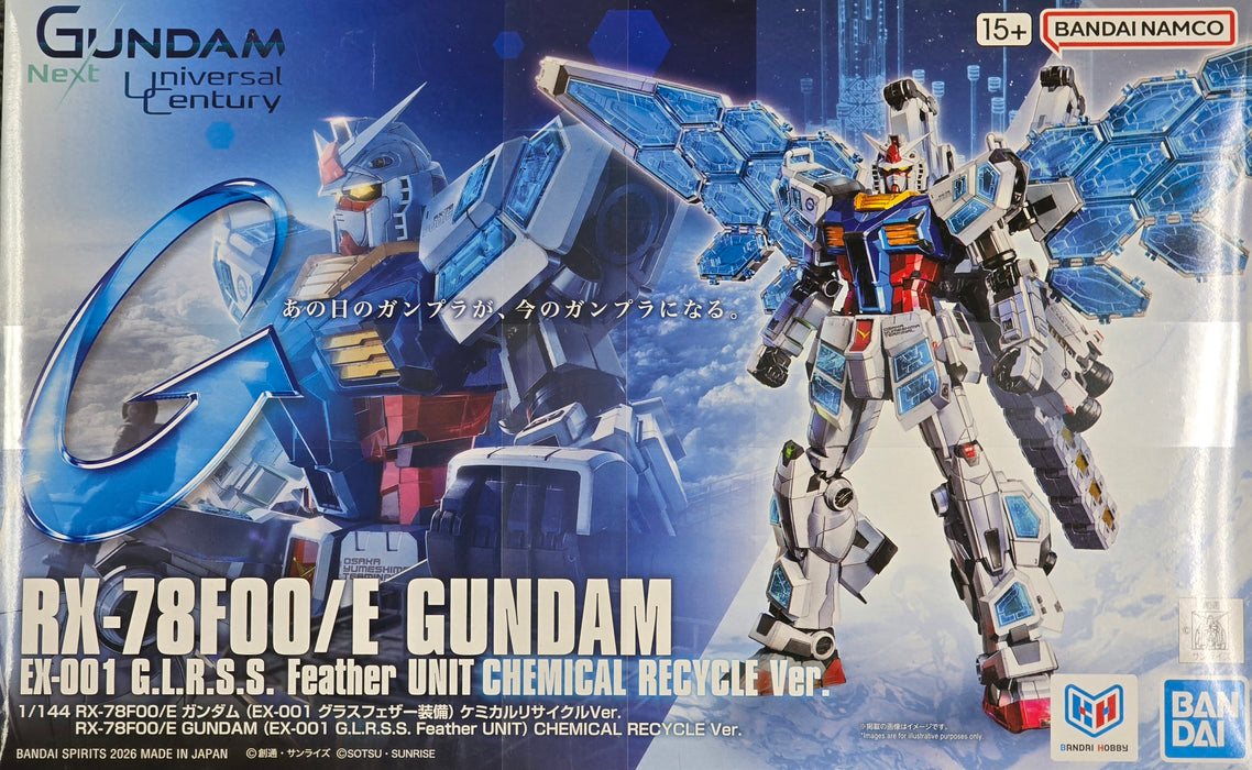 Bandai 2856817 1/144 RX-78F00/E (EX-001 G.L.R.S.S. Feather Unit) Chemical Recycle Ver. Gundam Mobile Suit