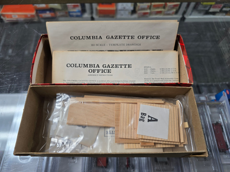 Campbell 380 HO Scale Columbia Gazette Office Kit - NOS