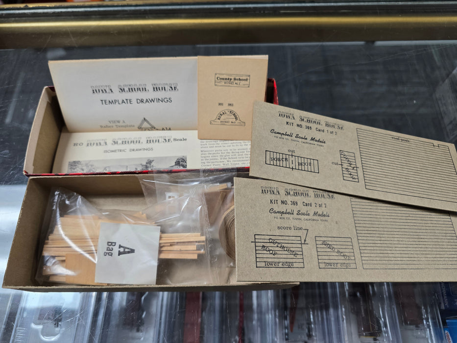 Campbell 369 HO Scale Iowa School House Kit - NOS