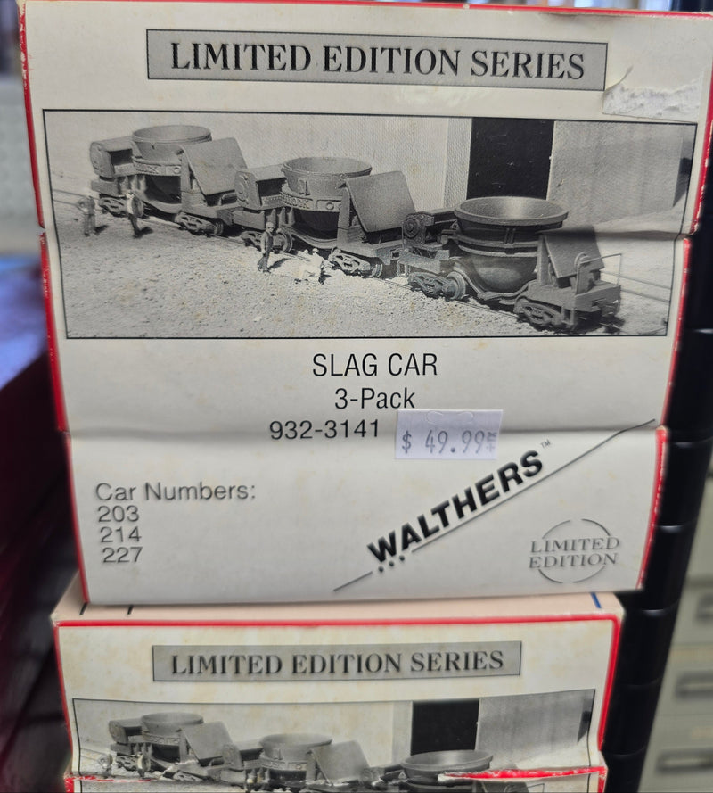 Walthers 932-3141 HO Scale Slag/Thimble Car Kit (3 Pack) - NOS
