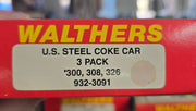 Walthers 932-3091 HO Scale Coke Service High Side 2 Bay Hopper Kit (3 Pack) - NOS