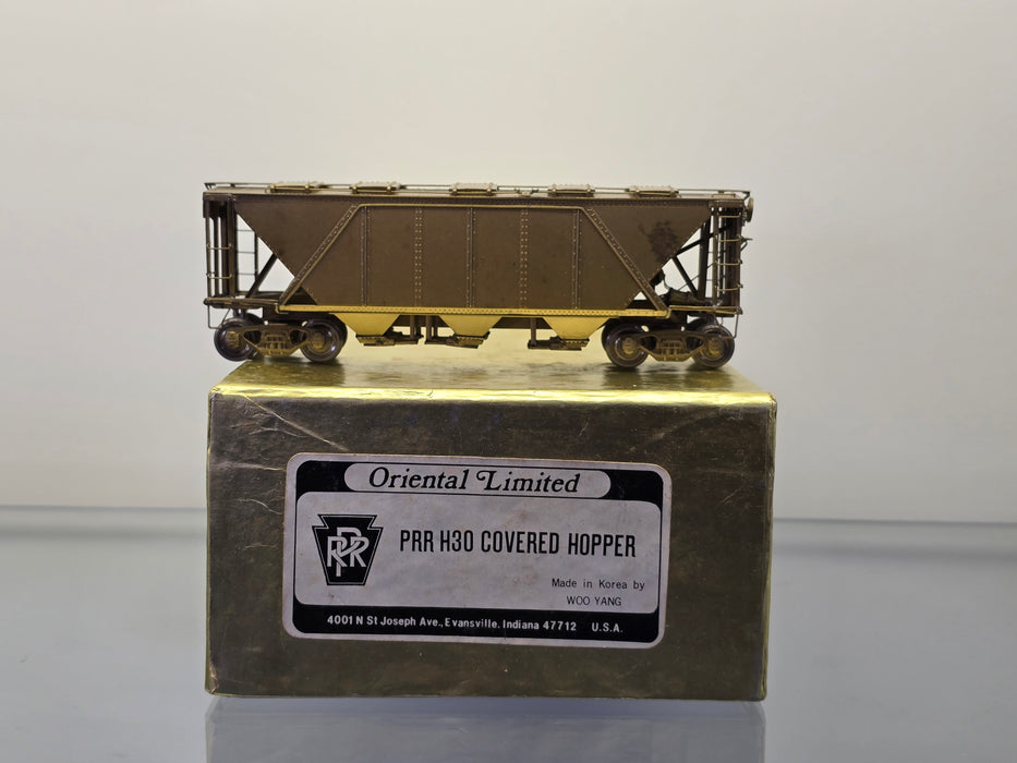 Oriental Limited HO Scale Pennsylvania Railroad PRR H30 Covered Hopper - Un-Painted Brass