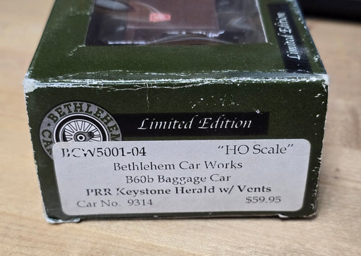Bethlehem Car Works 5001-04 HO Scale B60b Baggage Car "Keystones/Vents" PRR 9314 - NOS