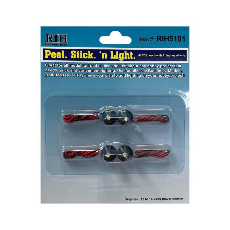 Rock Island Hobby 5101 Peel N Stick LED Light 4 Pack