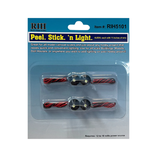 Rock Island Hobby 5101 Peel N Stick LED Light 4 Pack