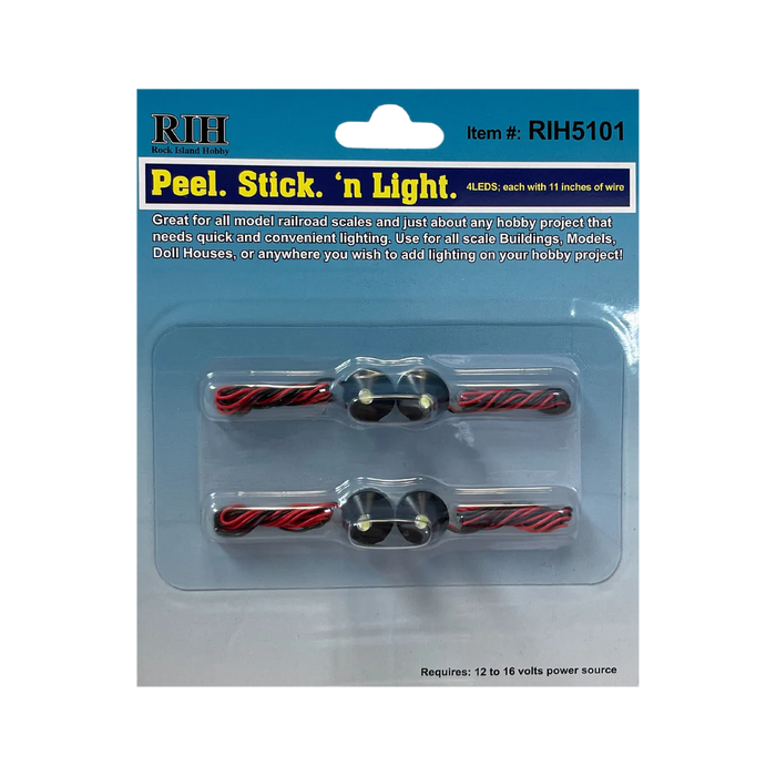 Rock Island Hobby 5101 Peel N Stick LED Light 4 Pack