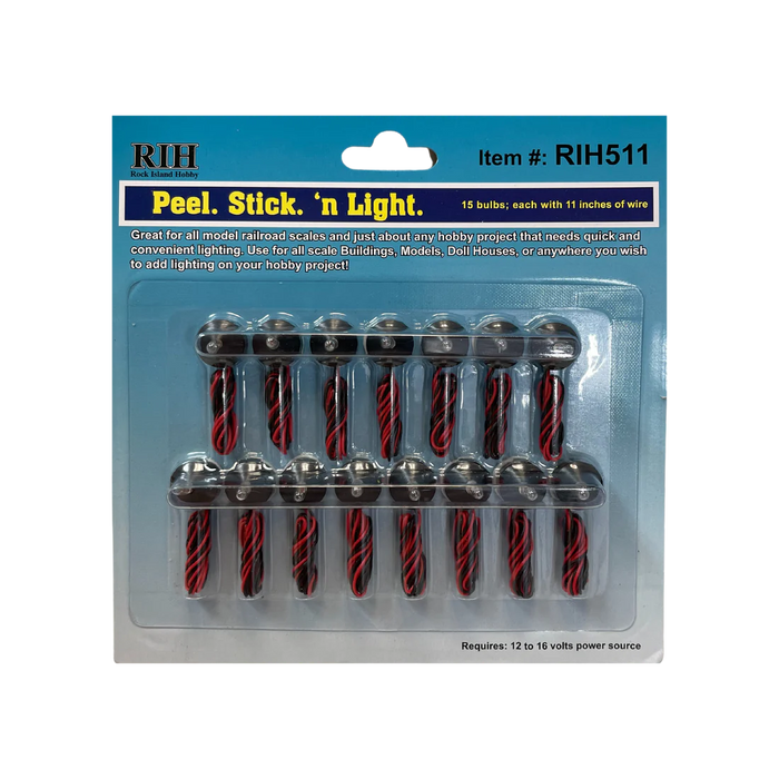 Rock Island Hobby 511 Peel N Stick Light 15 Pack