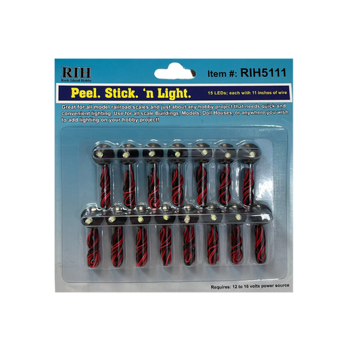 Rock Island Hobby 5111 Peel N Stick LED Light 15 Pack