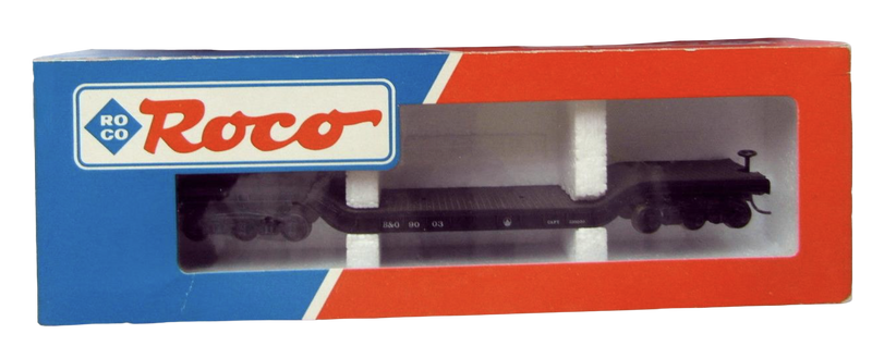Roco 48992 HO Scale Heavy Duty Center Depressed Flatcar Baltimore & Ohio B&O 9003 - NOS