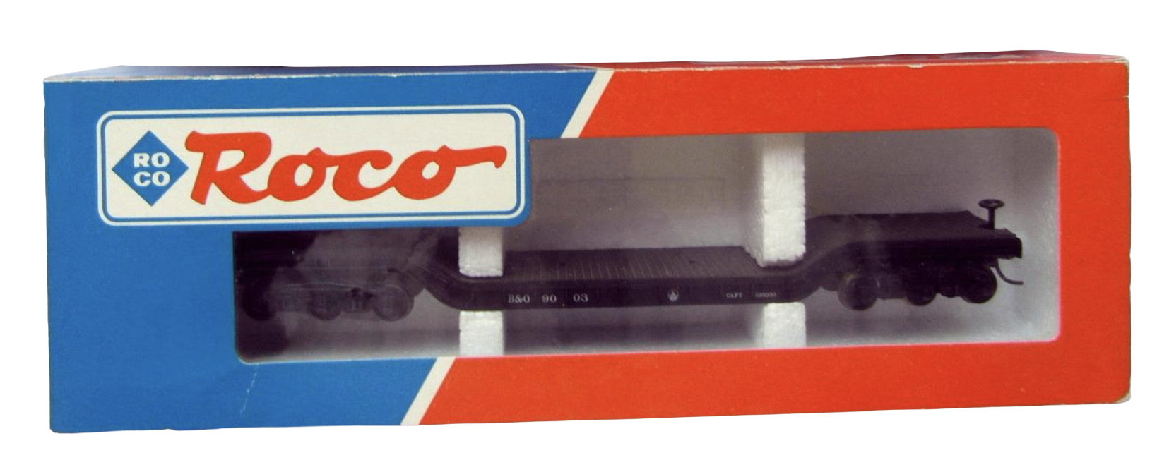 Roco 48992 HO Scale Heavy Duty Center Depressed Flatcar Baltimore & Ohio B&O 9003 - NOS