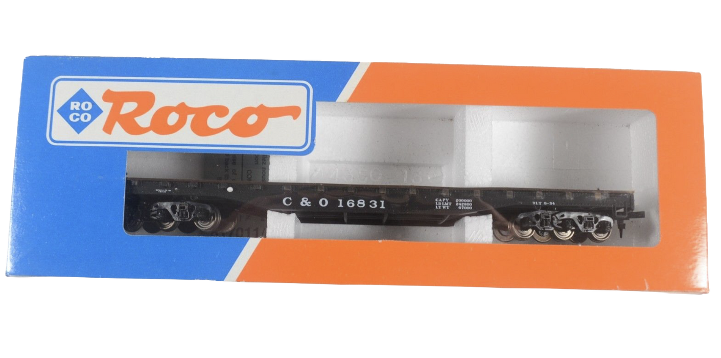 Roco 49014 HO Scale Heavy Duty Flatcar Chesapeake & Ohio C&O 16831 - NOS
