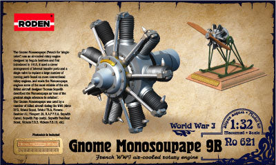 Roden Models 621 1/32 Gnome Monosoupape 9B Water-Cooled Rotary Engine Model Kit