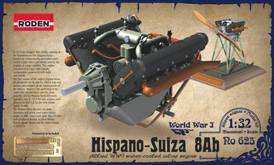 Roden Models 625 1/32 Hispano-Suiza 8Ab Water-Cooled Inline Engine Model Kit