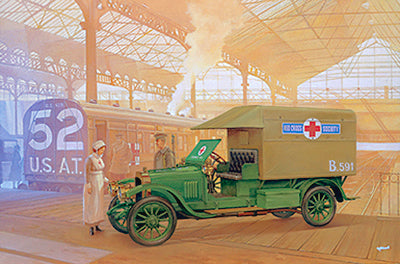 Roden Models 717 1/72 Vauxhall D-type Red Cross Ambulance Model Kit