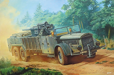 Roden Models 727 1/72 8.8cm Flak on Sd.Kfz. Vomag Model Kit