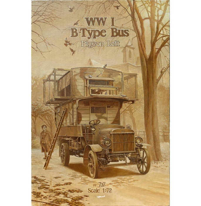 Roden Models 737 1/72 WWI LGOC Type B Bus Pigeon Loft Model Kit