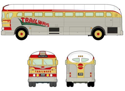 Roden Models 819 1/35 GMC PD-3751 Trailways Company Greyhound Bus Model Kit