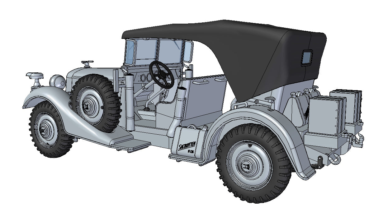 Roden Models 825 1/35 Horch V8 Type 830R Kubelwagen Staff Car Model Kit