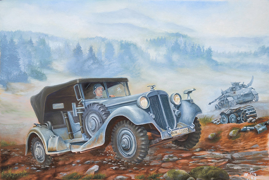 Roden Models 825 1/35 Horch V8 Type 830R Kubelwagen Staff Car Model Kit