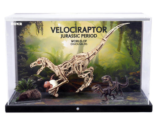 ROKR LD01Z Velociraptor World of Dinosaurs Jurassic Period Display Case
