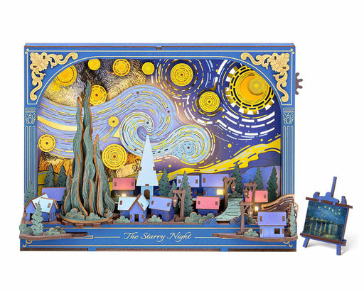 Rowood TH003 The Starry Night Wall Art DIY Miniature 3D Wooden Model Kit