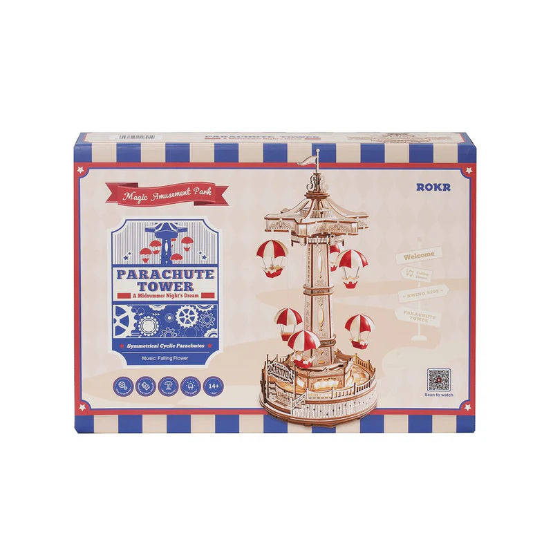 ROKR EA01 Amusement Park Series 3D Wooden Puzzle - Parachute Tower