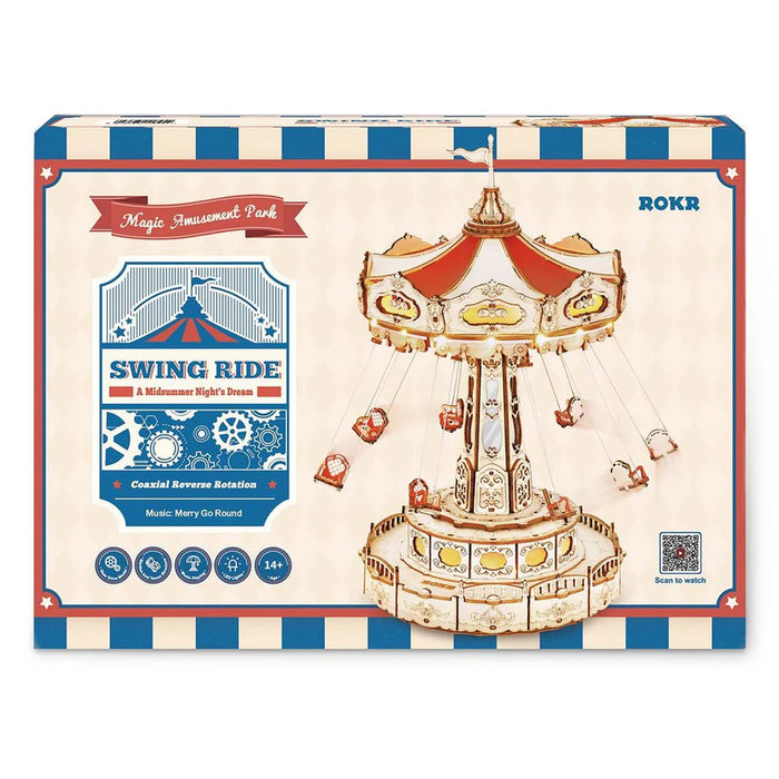 ROKR EA02 Amusement Park Series 3D Wooden Puzzle - Swing Ride