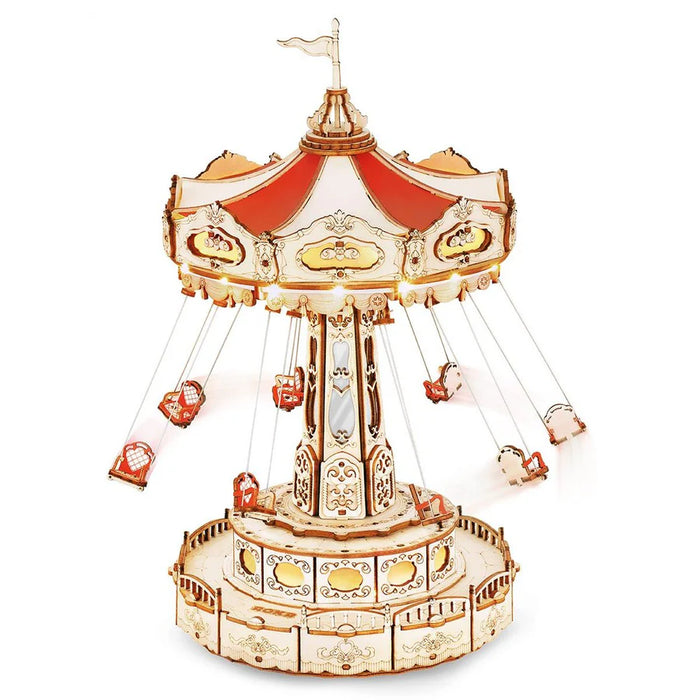 ROKR EA02 Amusement Park Series 3D Wooden Puzzle - Swing Ride