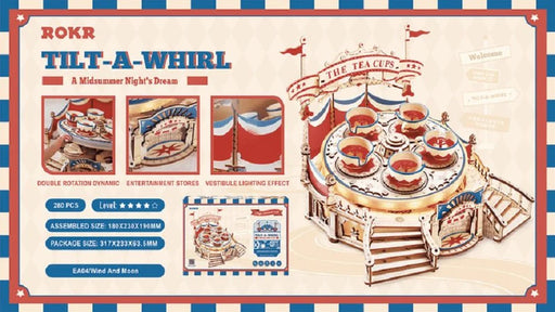 ROKR EA04 Amusement Park Series 3D Wooden Puzzle - Tilt-A-Whirl