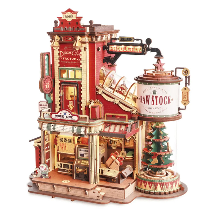 ROKR EAB01 3D Wooden Puzzle - Christmas Dream Gift Factory Wooden Music Box