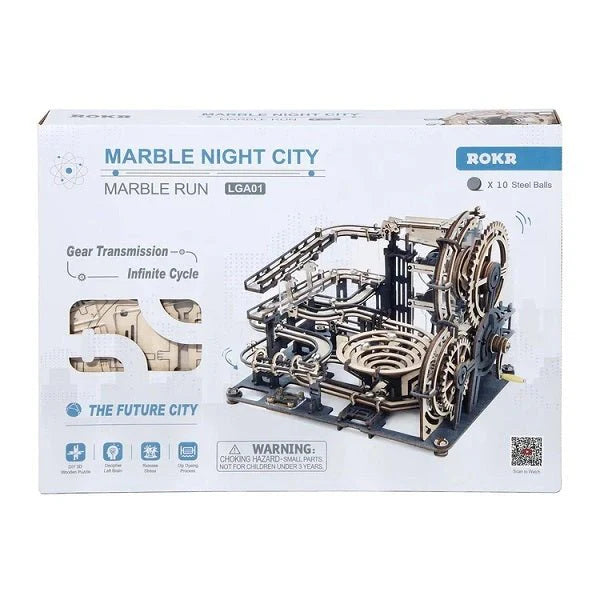 ROKR LGA01 Marble Run 3D Wooden Puzzle - Marble Night City