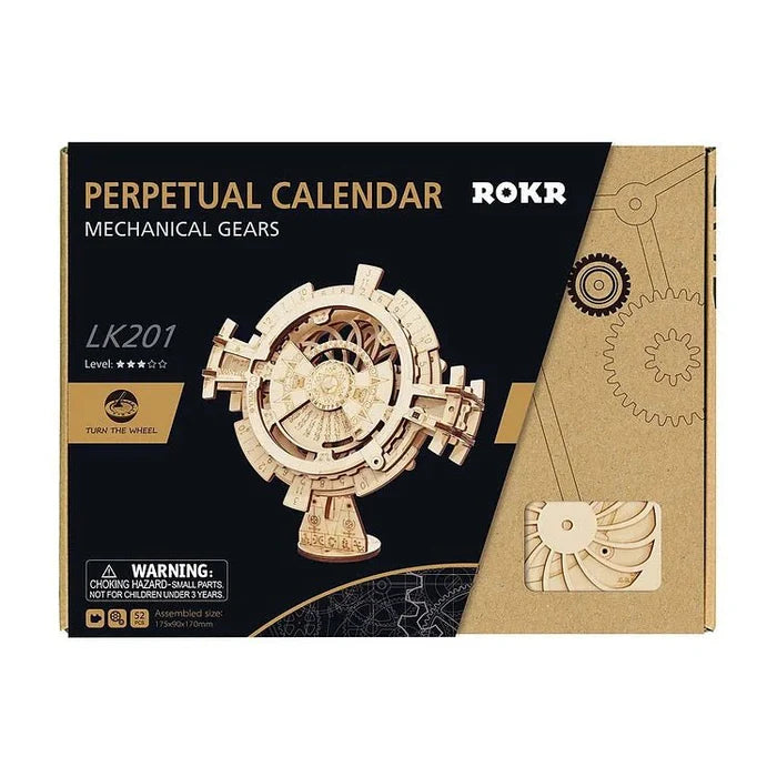 ROKR LK201 Mechanical Gears 3D Wooden Puzzle - Perpetual Calendar