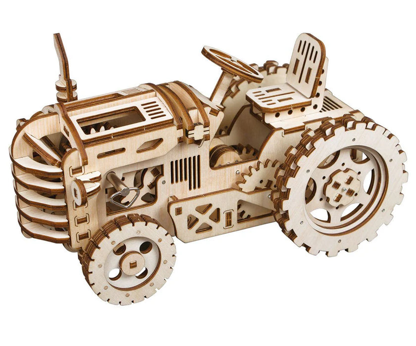 ROKR LK401 Mechanical Gears 3D Wooden Puzzle - Tractor - with wind-up spring