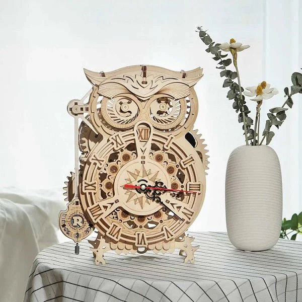 ROKR LK503 Mechanical Gears 3D Wooden Puzzle - Owl Clock