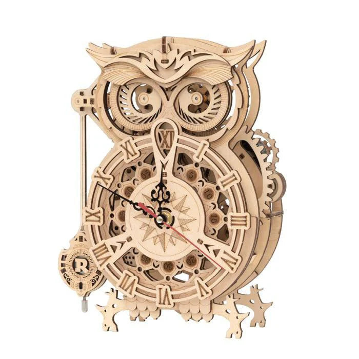 ROKR LK503 Mechanical Gears 3D Wooden Puzzle - Owl Clock