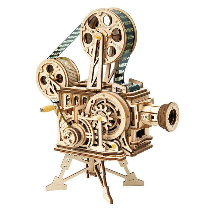 ROKR LK601 Mechanical Gears 3D Wooden Puzzle - Vitascope - working projector, hand-crank generator