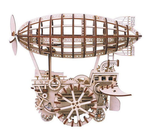 ROKR LK702 Mechanical Gears 3D Wooden Puzzle - Airship Air Vehicle - with wind-up spring