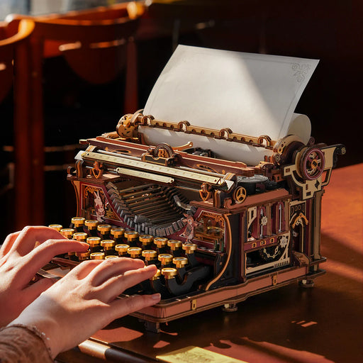 ROKR LK703C Mechanical Wood Models - Mechanical Typewriter Magic Version