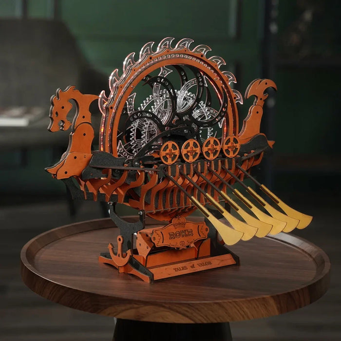 ROKR LK802 Mechanical Gears 3D Wooden Puzzle - Viking Dragon Ship