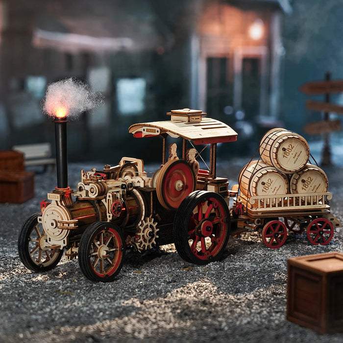 ROKR LKA01 Mechanical Gears 3D Wooden Puzzle - Steam Engine