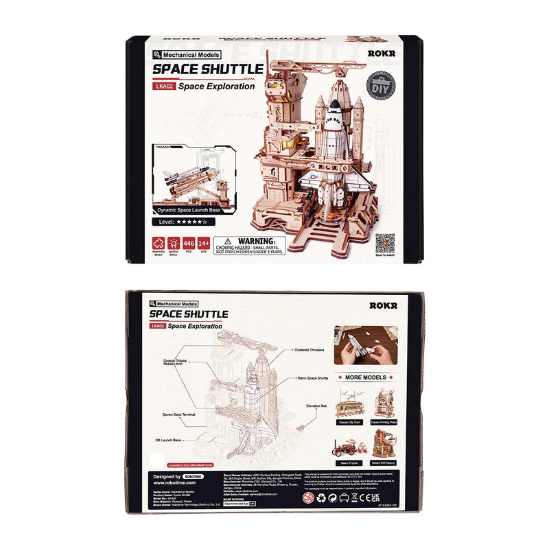 ROKR LKA02 Mechanical Gears 3D Wooden Puzzle - Space Shuttle