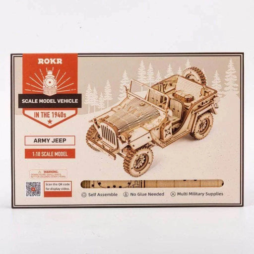 ROKR MC701 Scale Model Vehicles - Army 4x4 Field Car