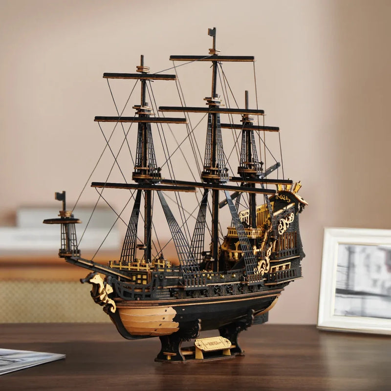 ROKR MCB02 The Seahorse Barque Sailing Ship 3D Wooden Puzzle Model