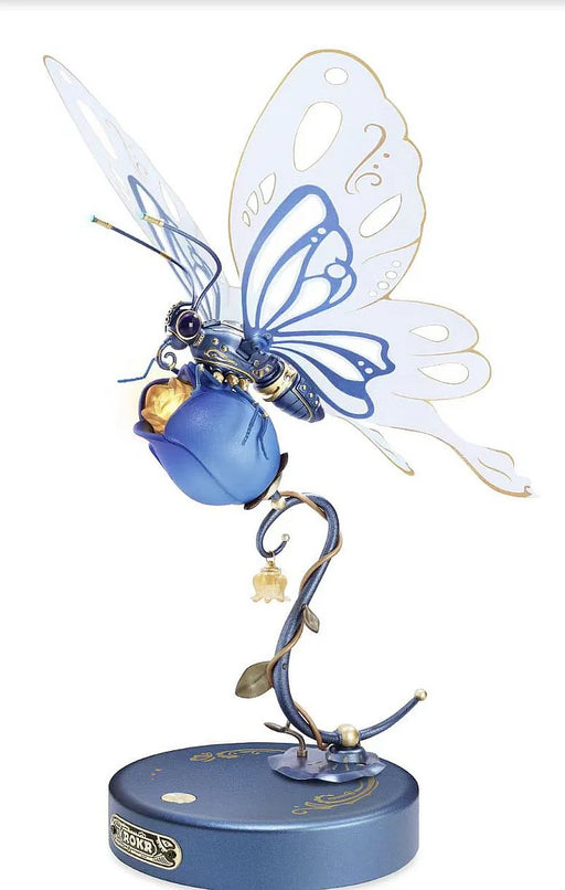 ROKR MI05B Mechanical Age DIY 3D Puzzle - Butterfly with Blue Rose