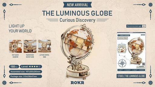 ROKR ST003 Classic 3D Wood Puzzle - Luminous Globe