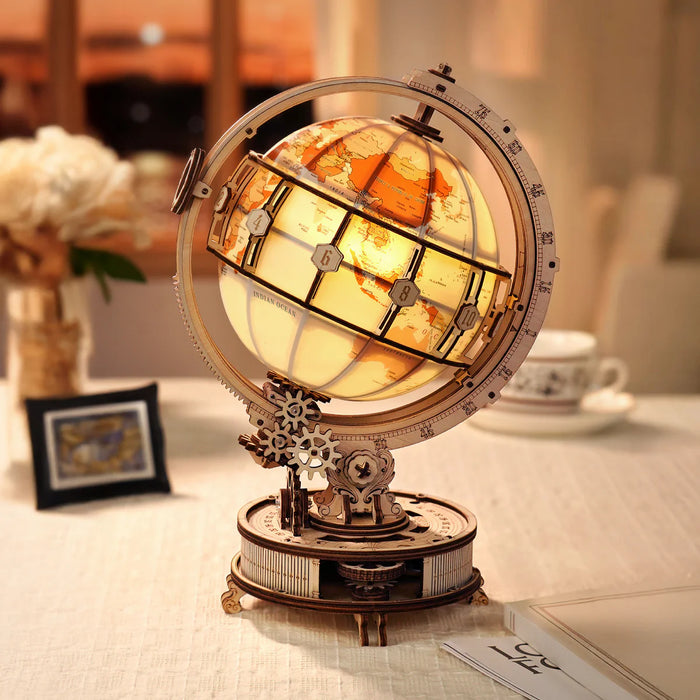 ROKR ST003D Classic 3D Wood Puzzle - Luminous Globe (Electric Version)